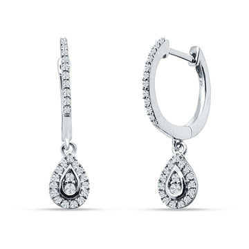 Pear Teardrop Hoop Earring Cubic Zirconia 925 Sterling Silver Wholesale